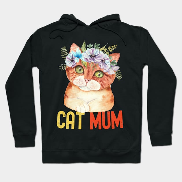 Mother's Day Gifts Cat Mum For Women Hoodie by Charaf Eddine